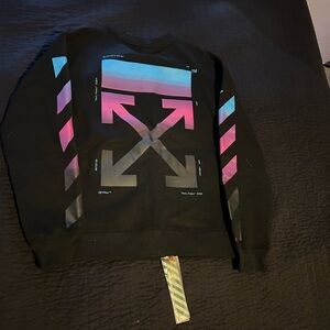 Off-White Black Sweater with Pink and Blue Arrows